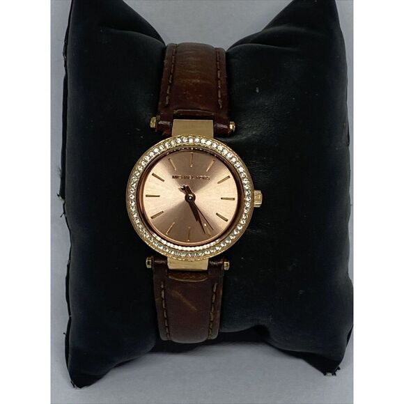 Michael Kors Darci MK2353 Women's Brown Leather Analog Dial Quartz Watch UC510 - Picture 1 of 12